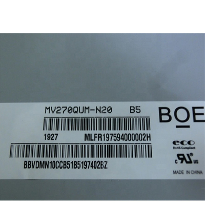 صفحه نمایش BOE TFT LCD MV270QUM-N20 27.0 اینچ RGB 3840X 2160 UHD 163PPI