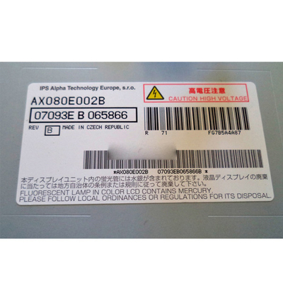 32.0 اینچ AX080E002B 12.0V نوع صفحه LCD TFT