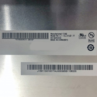 11.6 اینچ G116ZAN01.0 3840*2160 صفحه نمایش LCD با راننده LED