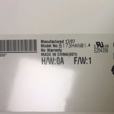 عرضه B173HAN01.4 اندازه 17.3 اینچ Matte پوشش سخت صفحه LCD