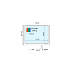 صفحه نمایش LCD اصلی 5.7 اینچی COM57T5M15GLC 320*240 61 پین