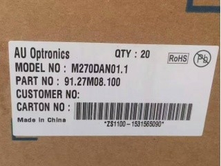 قیمت خوب M270DAN01.1 CELL 2560*1440 صفحه نمایش LCD صفحه نمایش LCD 27.0 اینچی آنلاین