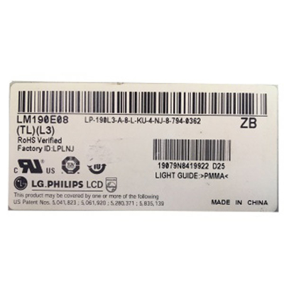 قیمت خوب LM190E08-TLL3 19.0 اینچ پانل ماژول LCD 1280*1024 آنلاین